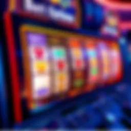 A vibrant slot machine display with various bet options shown on the screen, illustrating bankroll management strategies for players.
