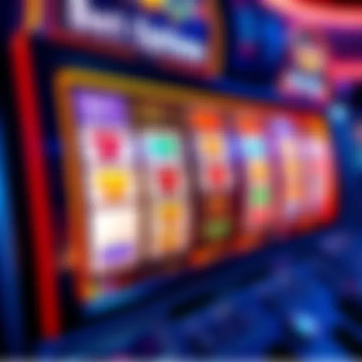 A vibrant slot machine display with various bet options shown on the screen, illustrating bankroll management strategies for players.
