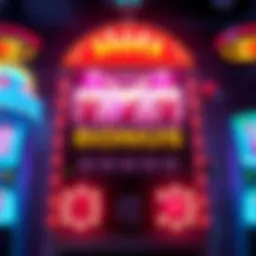A vibrant slot machine displaying big bonus wins and bright lights, capturing the excitement of players winning today.
