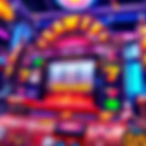 Slot machine with bonus round A colorful slot machine displaying bonus symbols and spinning reels, illustrating excitement in gameplay.