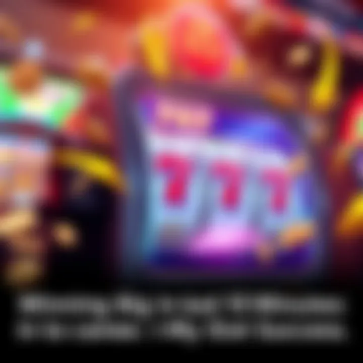 Slot machine with winning symbols A vibrant slot machine displaying winning symbols and coins spilling out, symbolizing a player's recent success in online gaming.