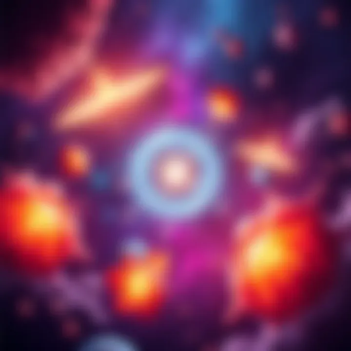 A visual representation of small bang events showing cosmic explosions and their impact on the universe's evolution.