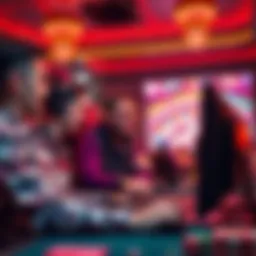 Group of players discussing their experiences with smaller online casinos at a computer