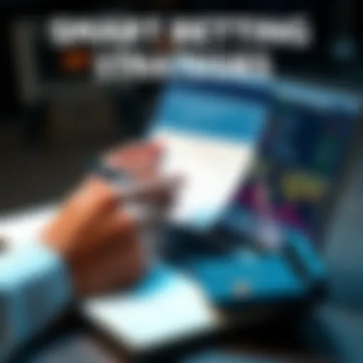 A person analyzing data on a laptop with a notepad and calculator, representing smart betting techniques.