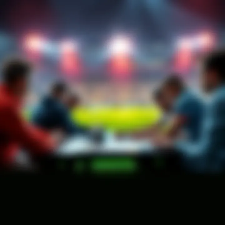 Soccer Betting Picks Discussion Group of people discussing soccer betting picks with charts and statistics on a table