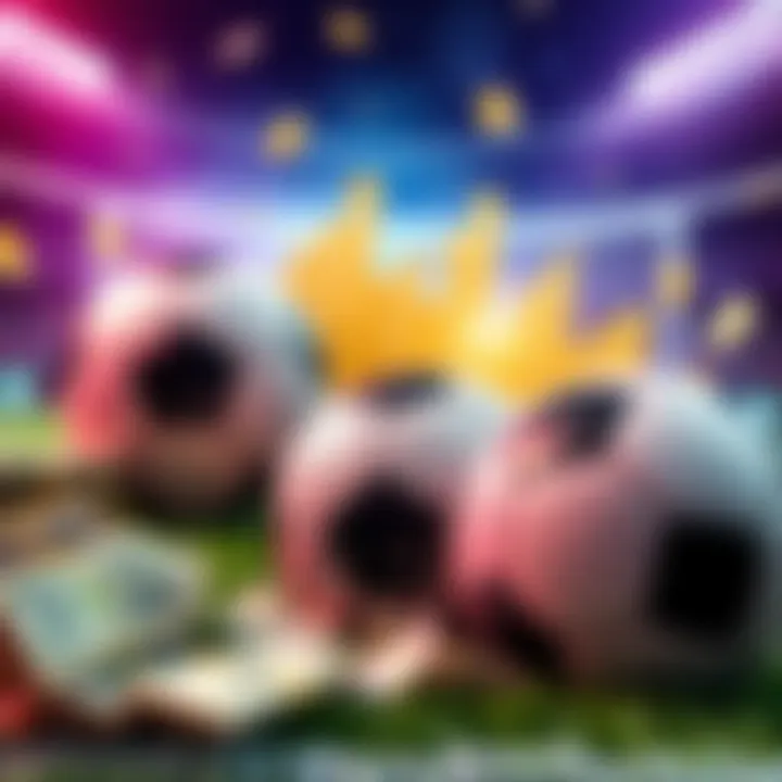 A soccer betting guide with charts and picks for April 6, 2026, featuring soccer balls and cash symbols