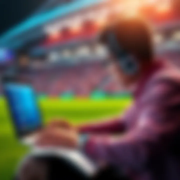 A person studying soccer betting picks with a laptop and notebook, analyzing today's matches.