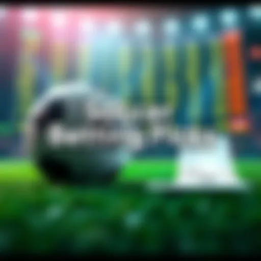 A digital display of soccer betting picks with odds and predictions, featuring a soccer ball and a betting slip.