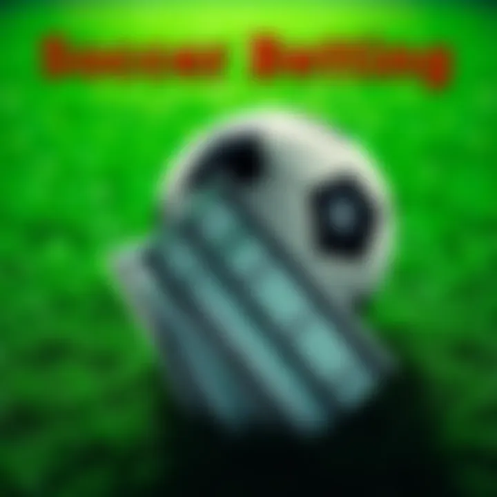 Soccer Betting Trends An arrangement of soccer betting slips and a soccer ball on a green field background