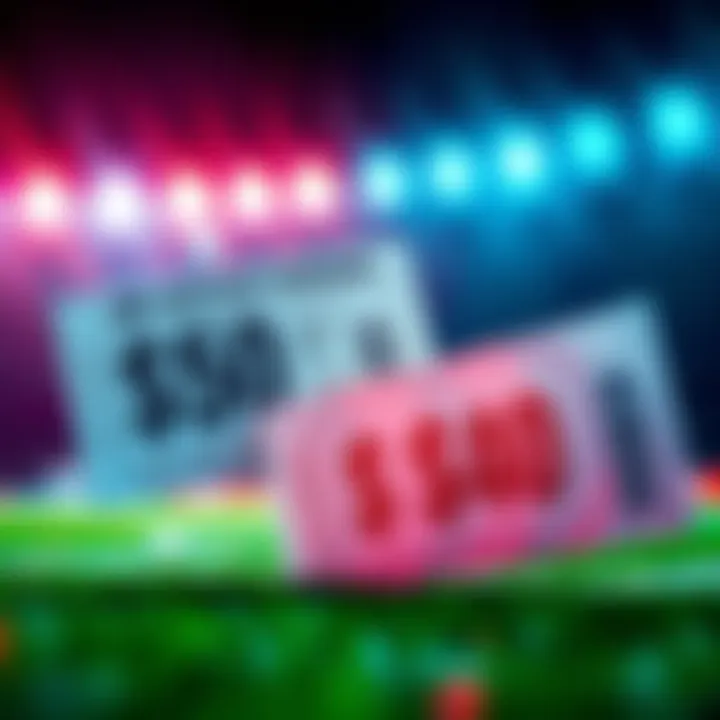 A visual representation of soccer betting showing a winning ticket with $50 and losing tickets totaling $40 stake, highlighting the excitement and tension in betting.