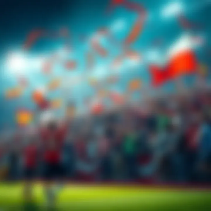 Soccer Fans Cheering A vibrant crowd of soccer fans cheering for their team with flags and banners in a stadium
