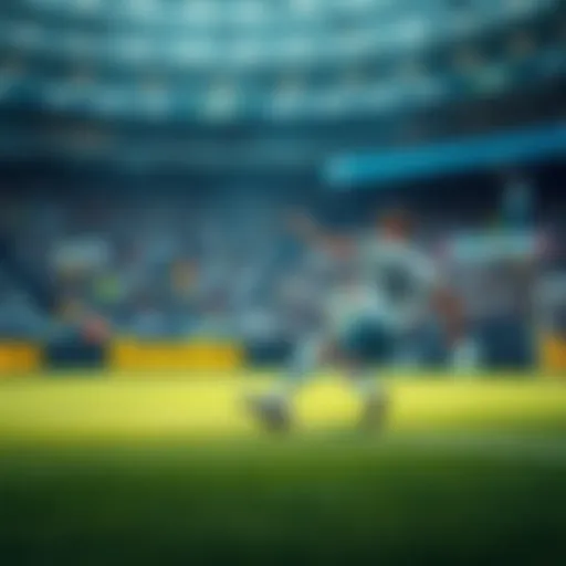 A soccer player taking a corner kick during a match with fans in the background