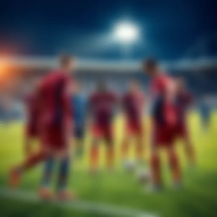 Players on the field warming up in team jerseys, ready for the upcoming soccer season