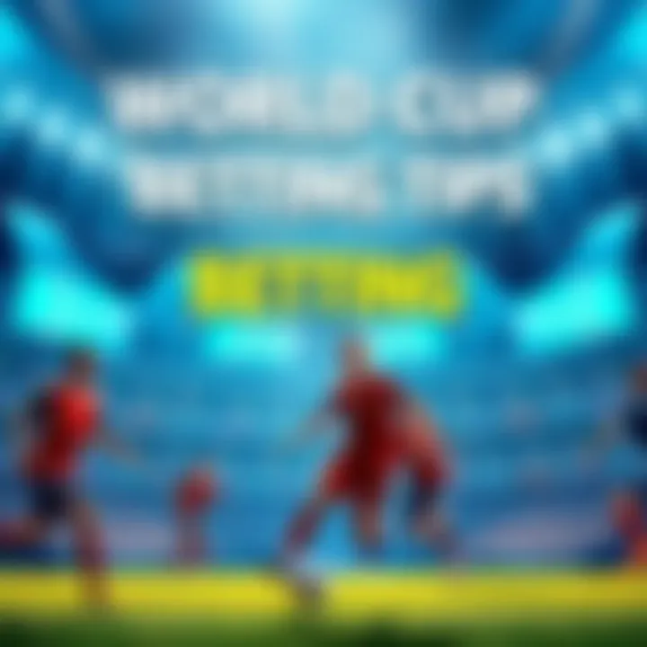 Soccer World Cup Betting Tips Soccer field with betting odds displayed and players in action