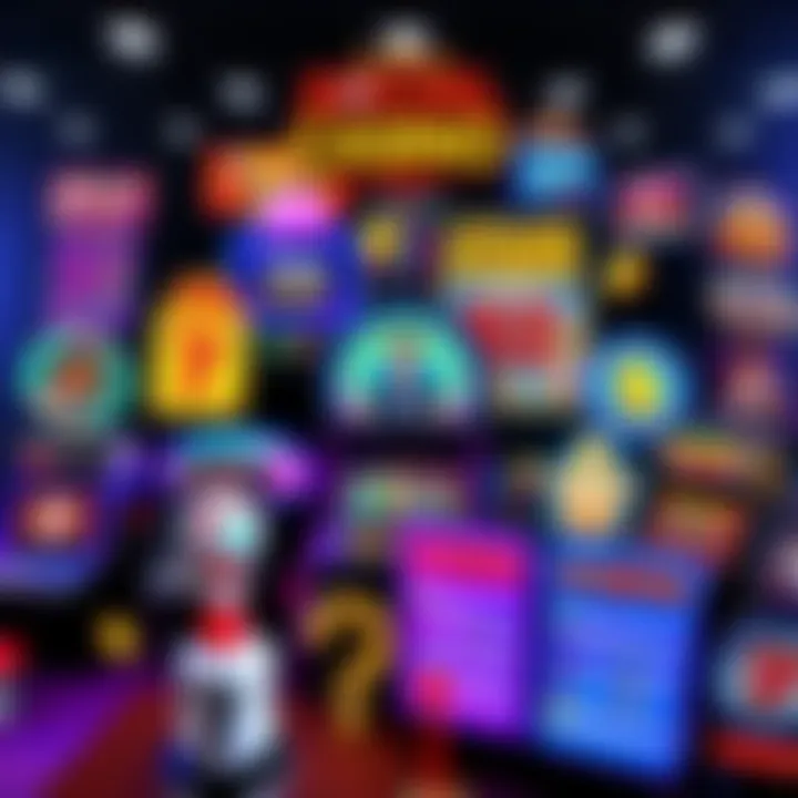 A collage of various social casino games and sweepstakes platforms showcasing different game types and redemption options.