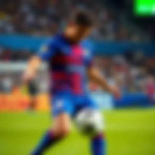 Soto playing soccer on the field, focusing intensely as he prepares to take a shot