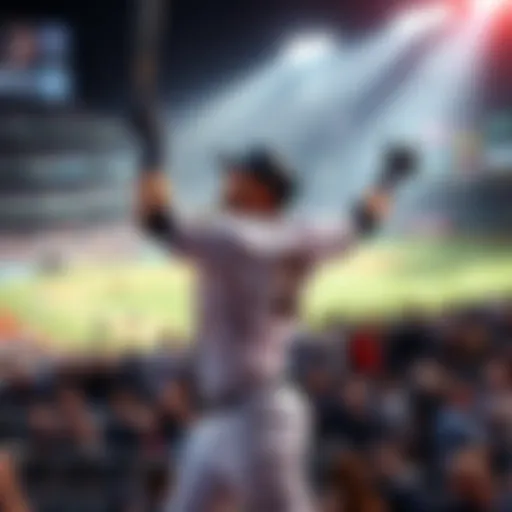 Soto celebrating after hitting a home run, surrounded by cheering fans in the stadium.