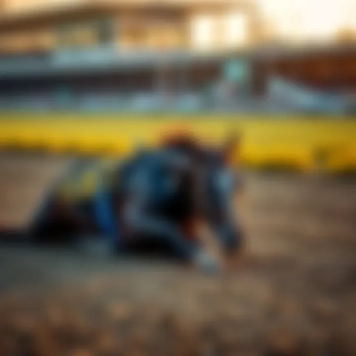 Souper Dormy down on the track at Gulfstream Park after a fall during Race 9