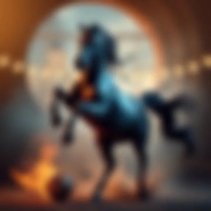 A dynamic figure representing Southwells Dark Horse, symbolizing growth and competition in an industry setting