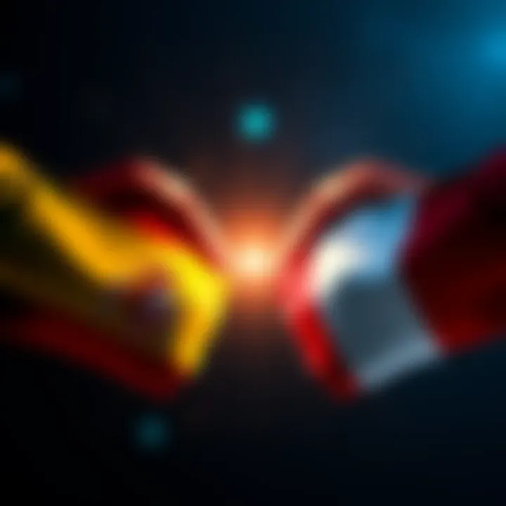 A graphic showing the flags of Spain and France facing each other, symbolizing an upcoming competition in 2025 with economic and political stakes.