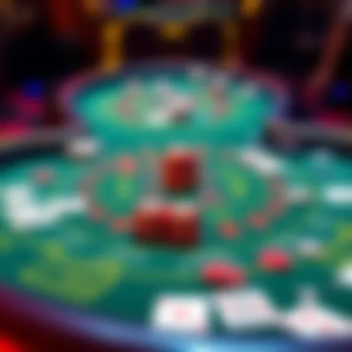 A side-by-side view of a Blackjack table and a Spanish 21 table, showcasing their cards and gameplay elements.