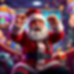 A joyful player celebrating a win after 10 spins on Le Santa slot machine with a $4.50 bet, surrounded by colorful graphics and symbols from the game.