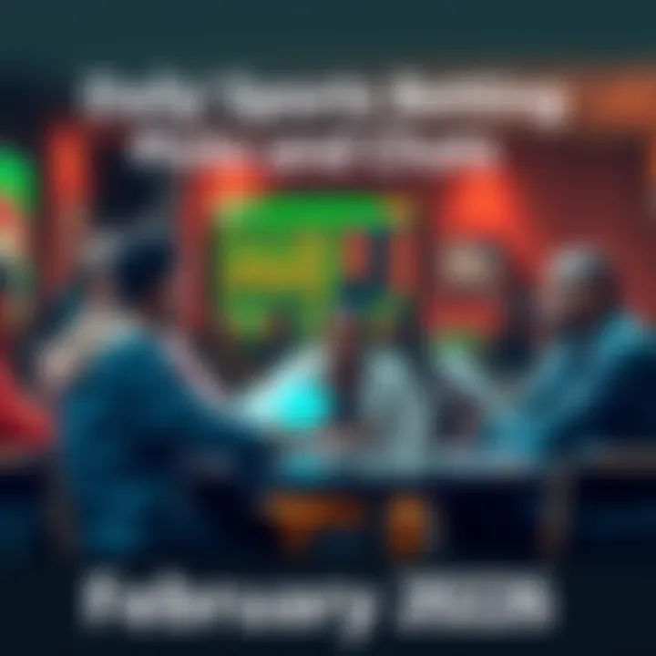 People discussing sports betting picks and strategies around a table with papers and laptops