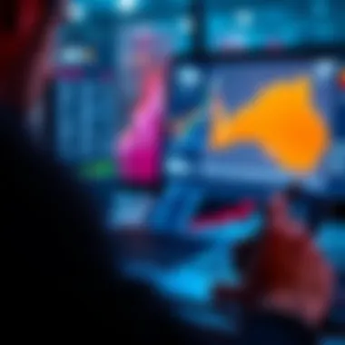 A person looking at sports statistics on a laptop, with graphs and charts visible on the screen, considering a betting decision.
