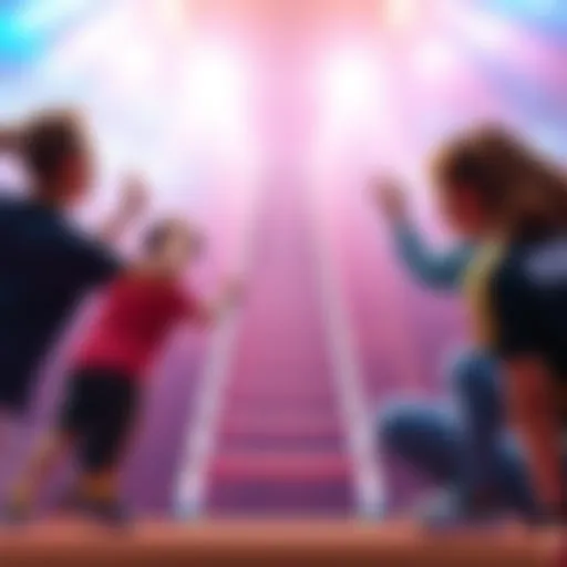 People participating in a sports ladder challenge with excitement, aiming to turn $1,000 into $10,000 over ten days.