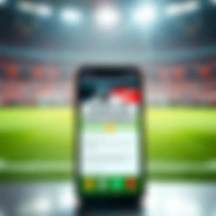A phone displaying a sports app with a maintenance message on the screen, showing frustration among users