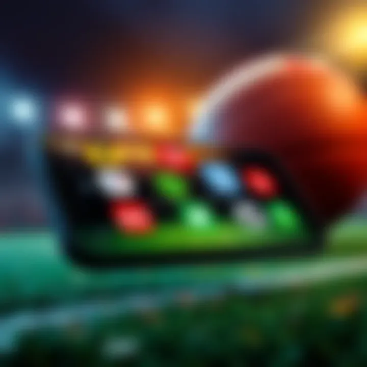 Sports Betting Apps A smartphone displaying various sports betting app logos with money symbols and a football background