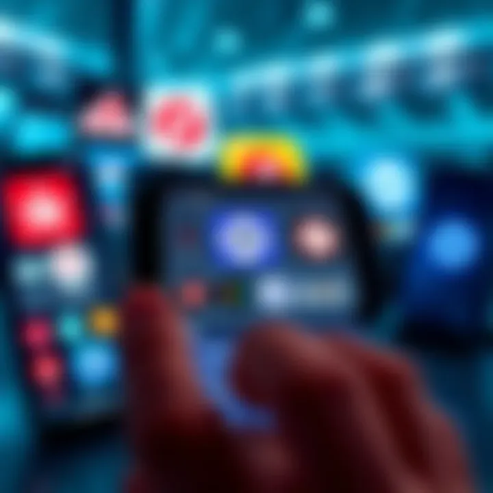 Sports Betting and Fantasy Play Platforms A collection of popular sports betting and fantasy play platforms in California, featuring logos and screenshots of the apps on a smartphone.