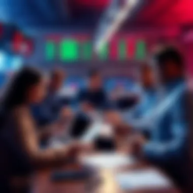 Sports Betting Discussion Group of people sharing sports betting picks and strategies at a table with laptops and papers