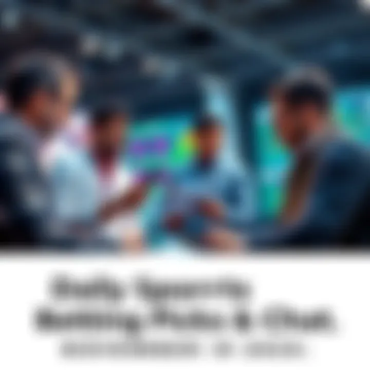 Group of people discussing sports betting strategies with charts and notes