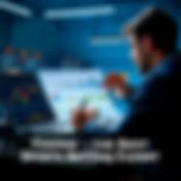 A sports betting expert analyzing charts and stats with a laptop and notes, showcasing strategies for better betting success.