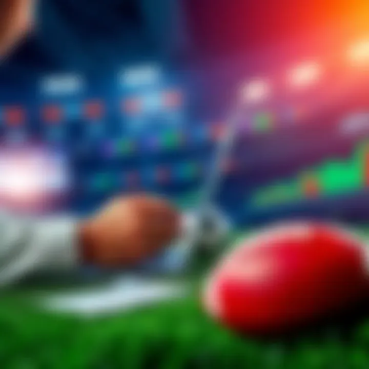 Sports Betting Insights A person analyzing sports betting odds and strategies on a laptop, with betting slips and a football in the foreground.