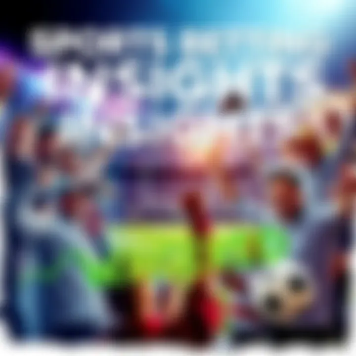 Sports Betting Insights Cover A collage of various sports betting activities showing people placing bets, analyzing trends, and celebrating wins.