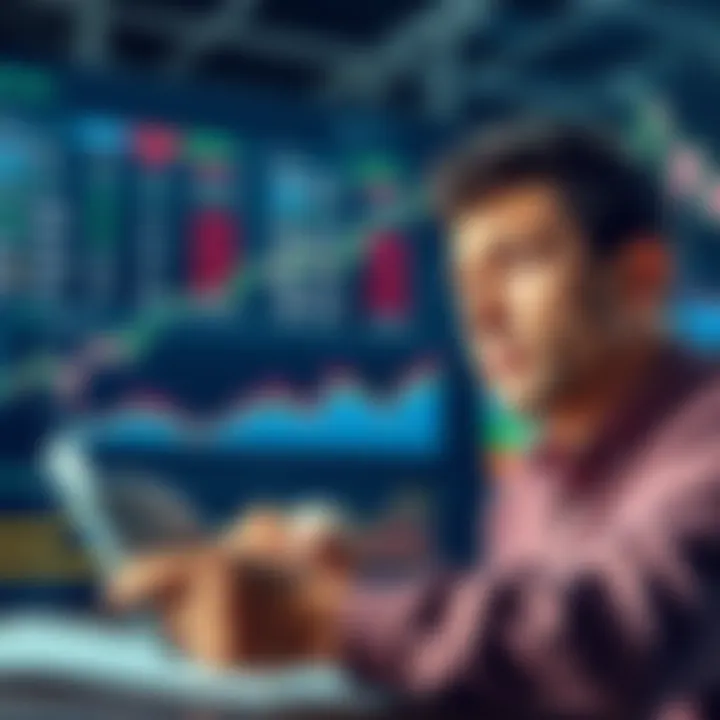 A graphic showing changes in sports betting odds and their impact on bet values, with a visual representation of a person's concerned expression while looking at betting charts.
