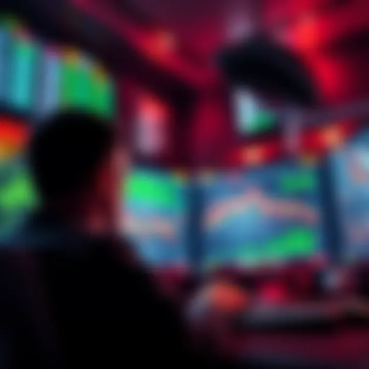 A person looking at sports betting odds on a computer screen with charts and graphs, representing skill and luck in betting.