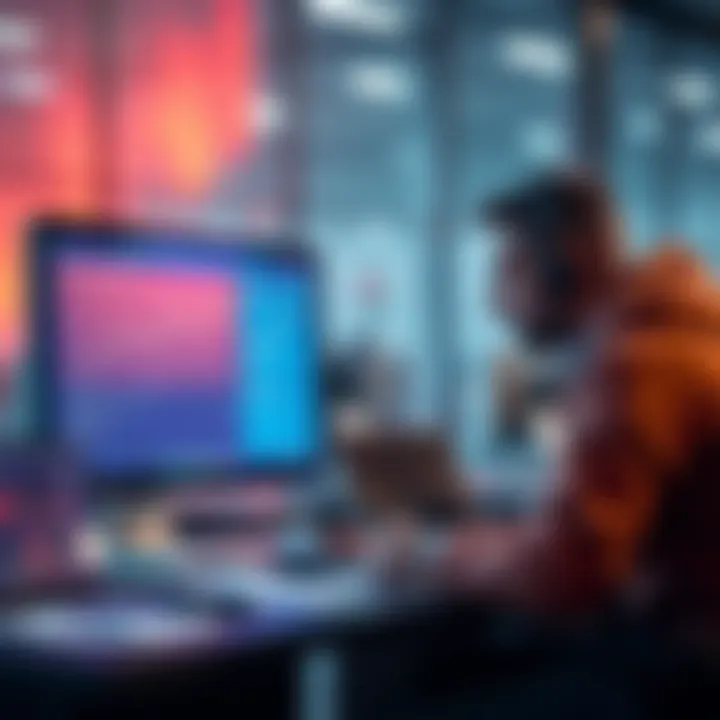 A sports analyst reviewing statistics and odds on a computer for betting insights.