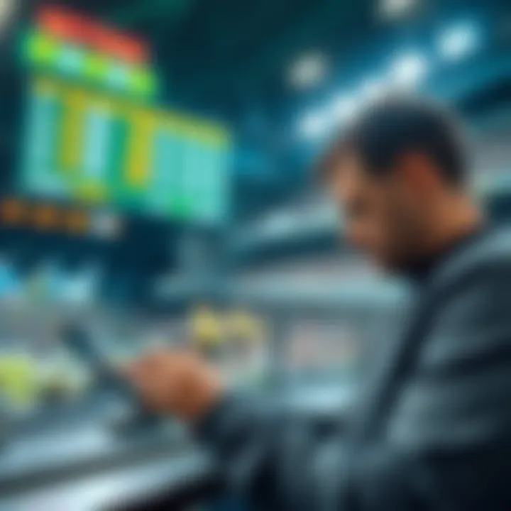 A person looking at sports betting odds on a tablet while studying a sports game