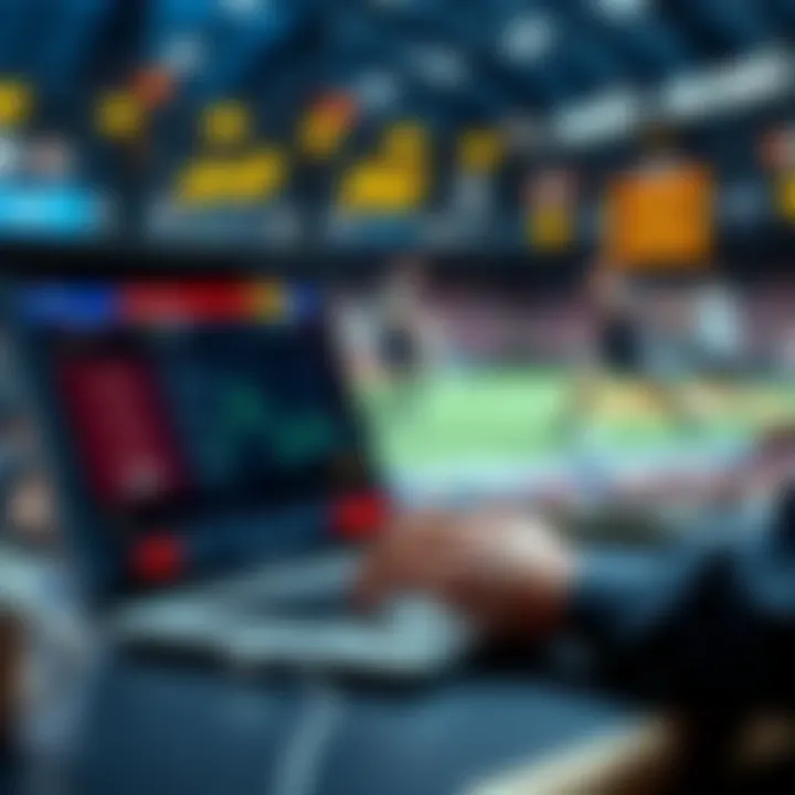 A person reviewing sports betting platforms like Outlier and Odds Jam on a laptop with betting odds displayed on the screen