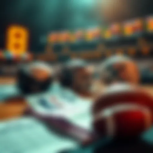 View of a sports betting slip and items representing WNBA, MLB, and college football.