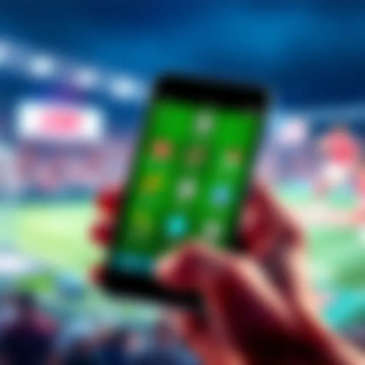 A smartphone displaying various sports gambling apps with sports betting icons