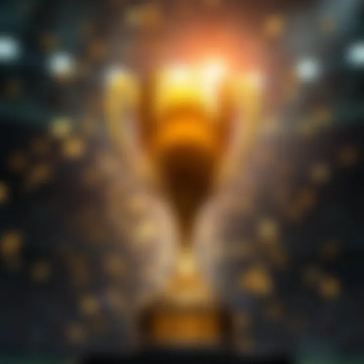 A shiny trophy representing a victorious sports tournament, symbolizing achievement and competition.