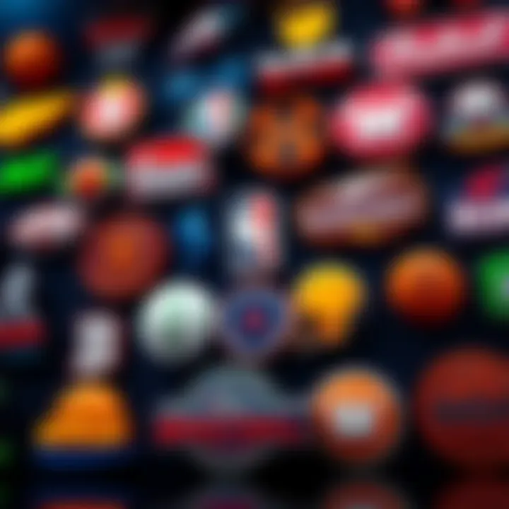Various sportsbook logos with promotional offers for betting on sports like NBA and College Basketball.