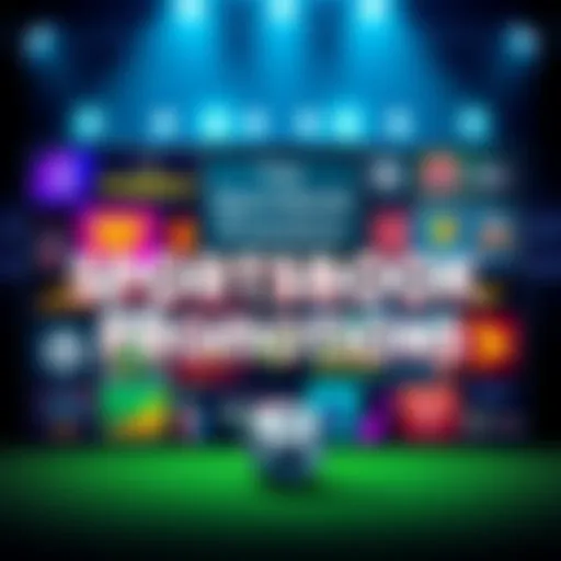 A collage of sportsbook promotions and bonuses with eye-catching graphics and betting symbols.