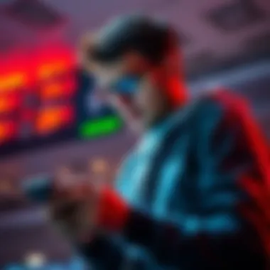 Spurs Betting Strategy A person analyzing betting odds with a smartphone, focusing on cashing out a Spurs bet for expenses like bills and pet care.