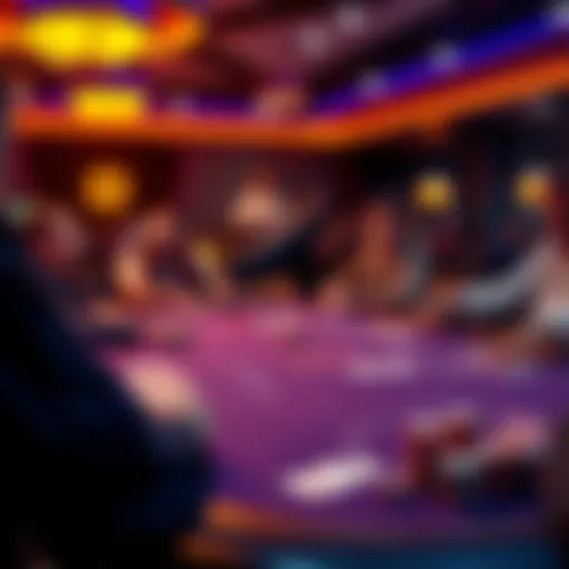 A poker table with players engaged in a $200 Progressive Bounty tournament, showcasing chips and cards.