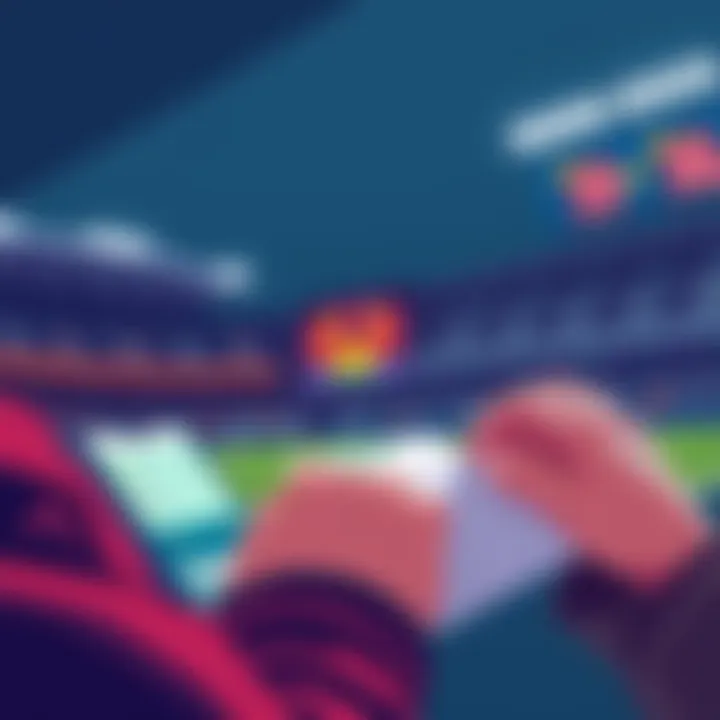 A person placing a straight bet on a sports game with a betting slip and a smartphone app showing odds.